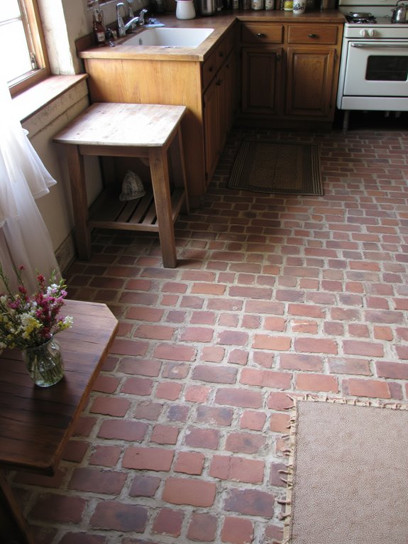 weathered brick kitchen charm