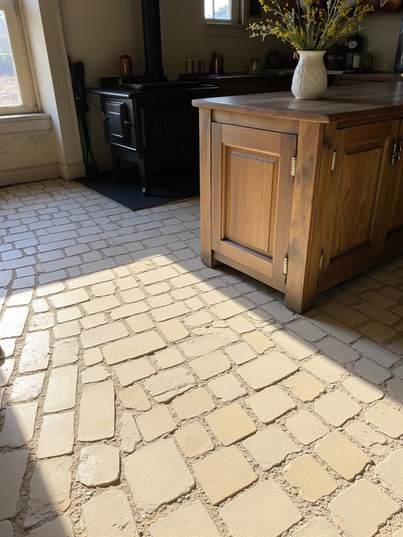 whitewashed brick kitchen charm