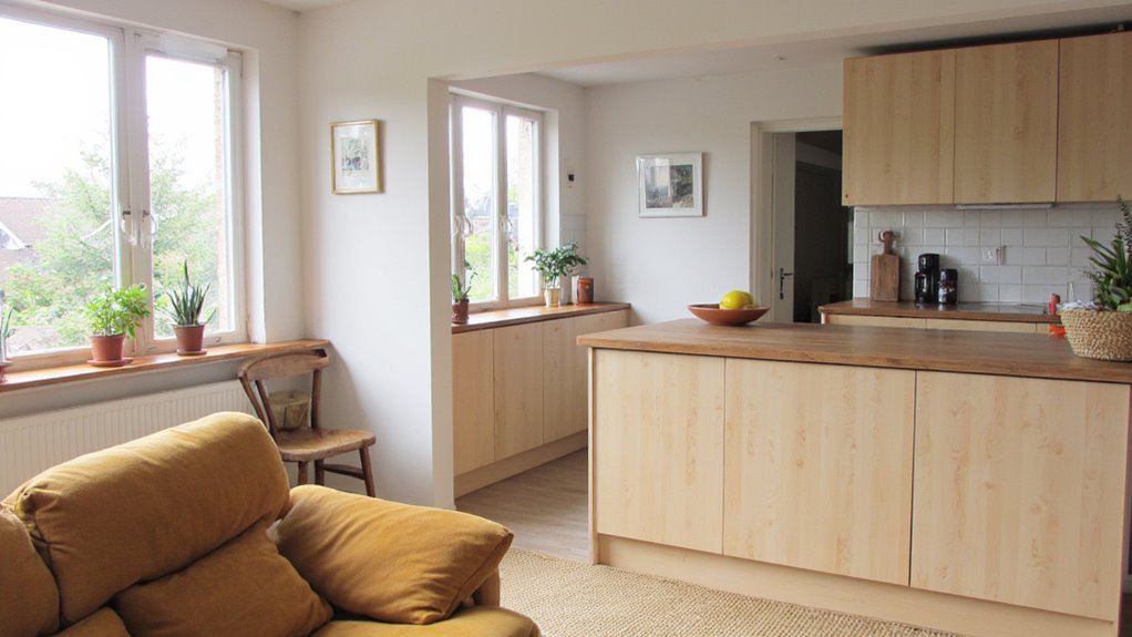 wooden accents enhance kitchen design