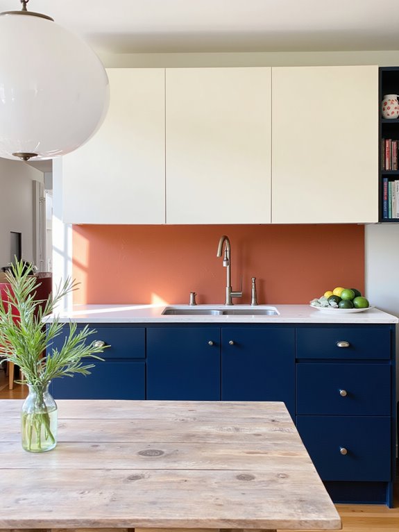 accent wall enhances cabinets