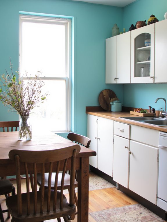 aqua blue kitchen tranquility