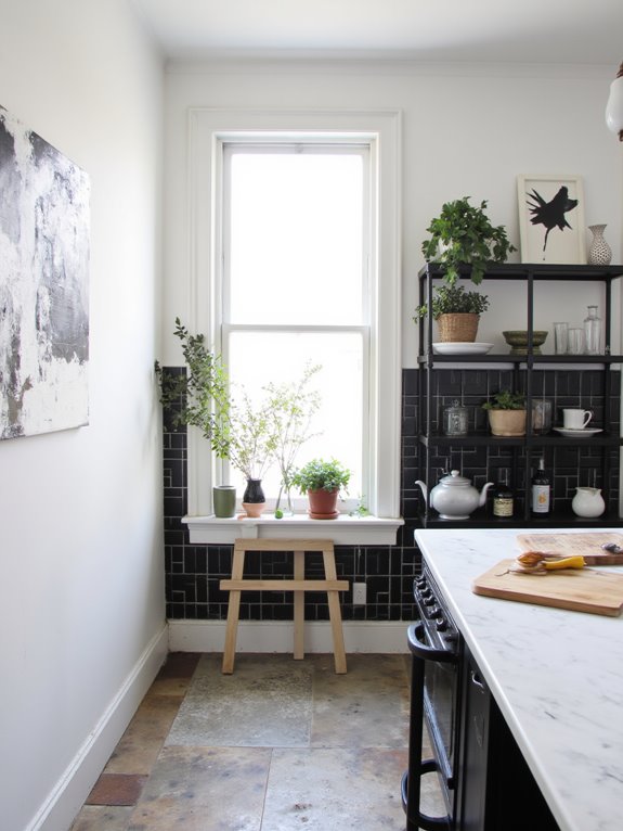 artful monochrome kitchen decor