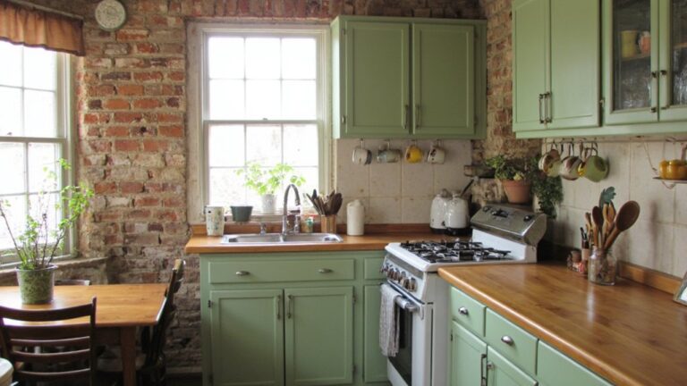 beautiful green kitchen cabinets