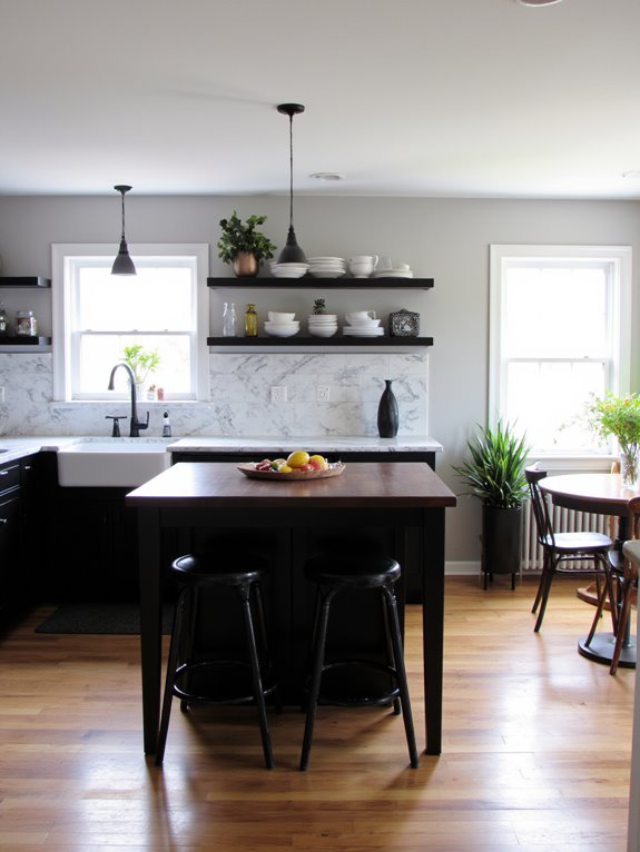 black accents elevate kitchens