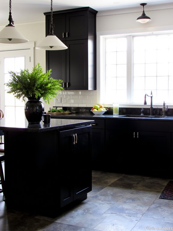 black accents enhance elegance