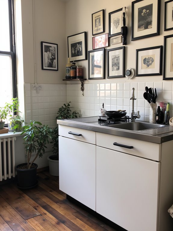 black and white gallery wall