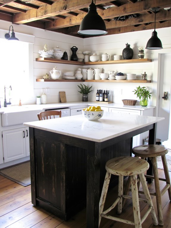 black and white island