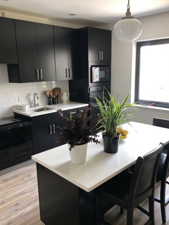 black and white plants