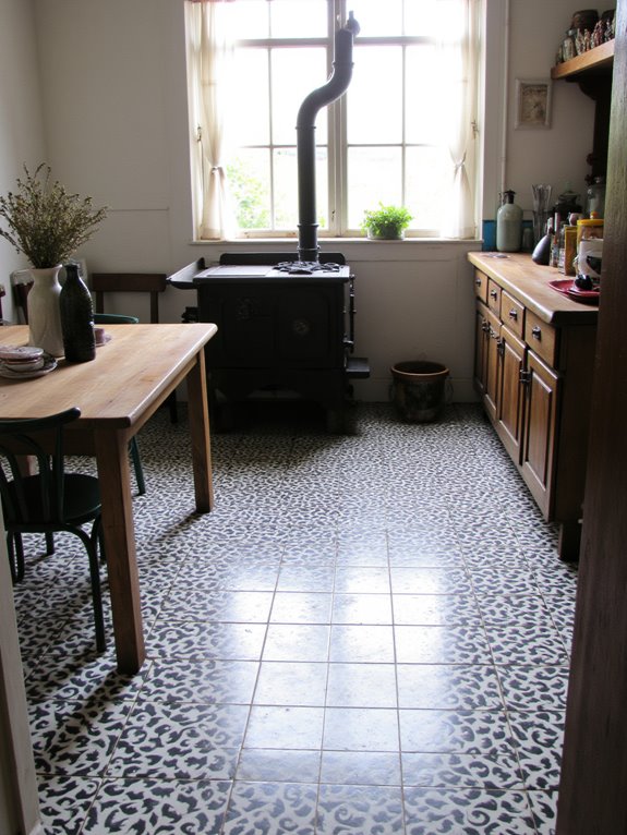 black and white tiles