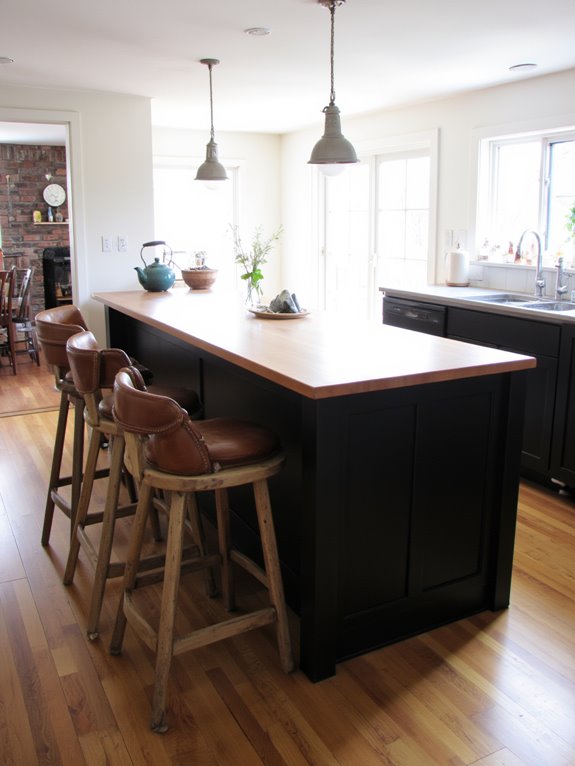 black cabinets as focal points