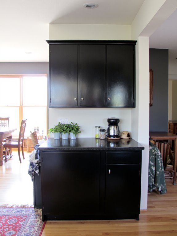 black cabinets enhance cohesion