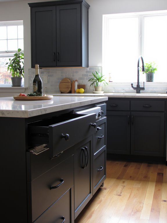 black hardware enhances design