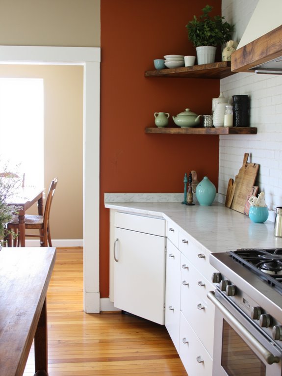 bold accent walls enhance kitchens