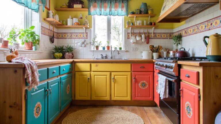 bold artistic kitchen cabinets