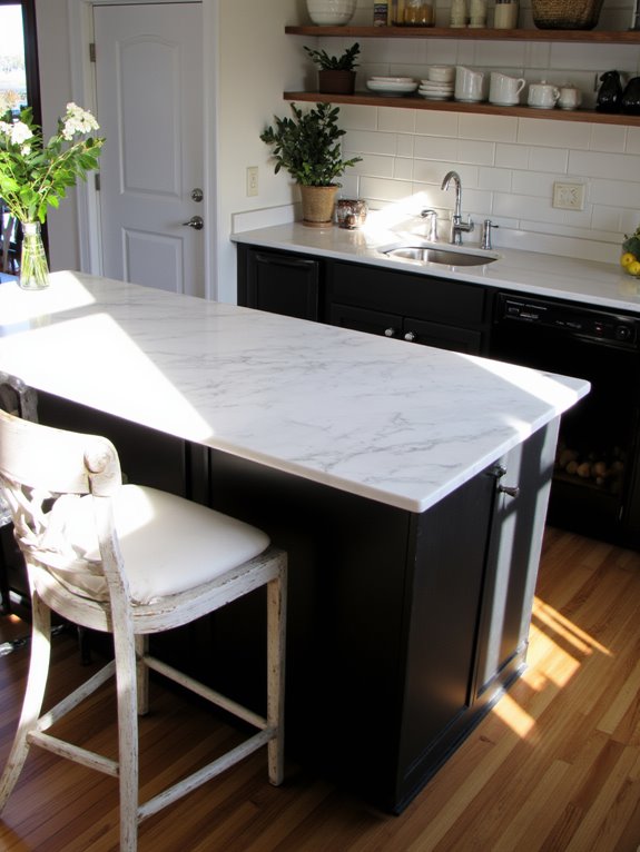 bold black and white island