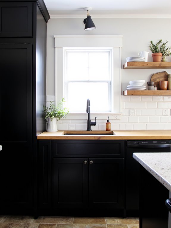 bold black cabinets statement
