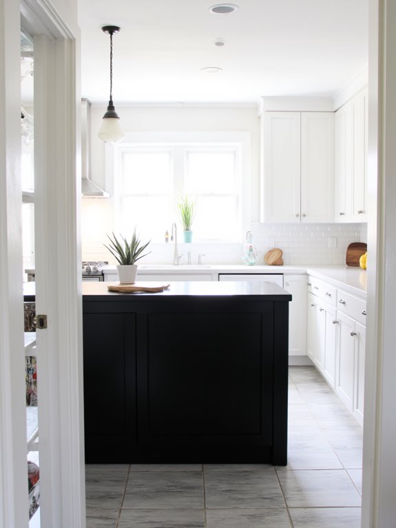 bold black kitchen island