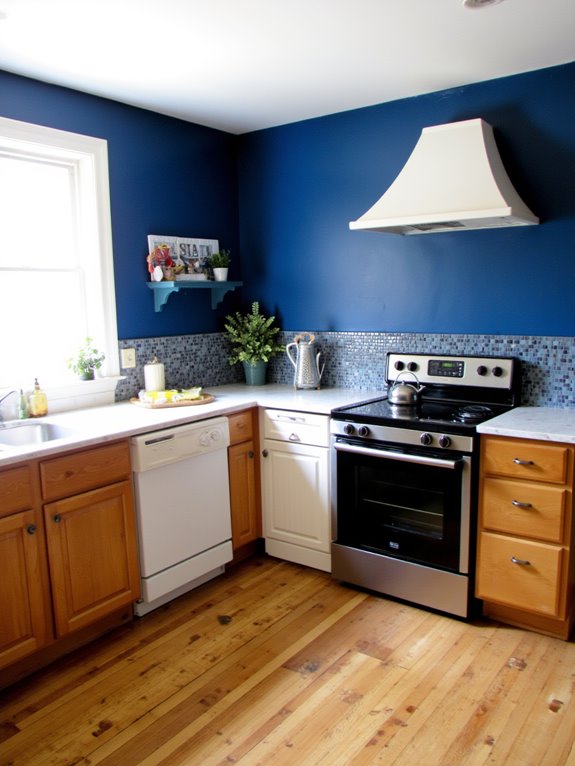 bold blue kitchen elegance