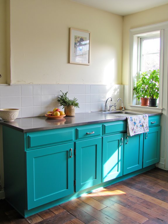 bold colorful kitchen transformation