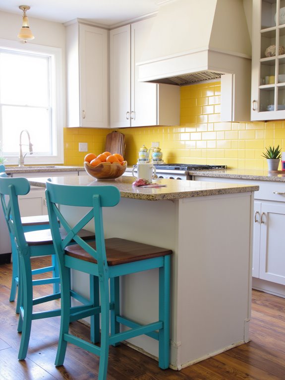 bold colors with taupe