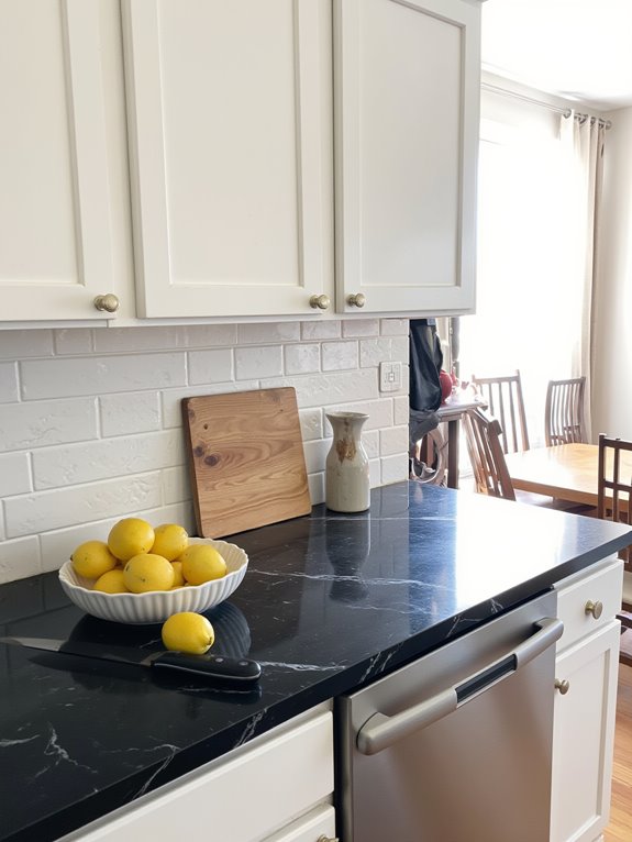 bold contrast in kitchen
