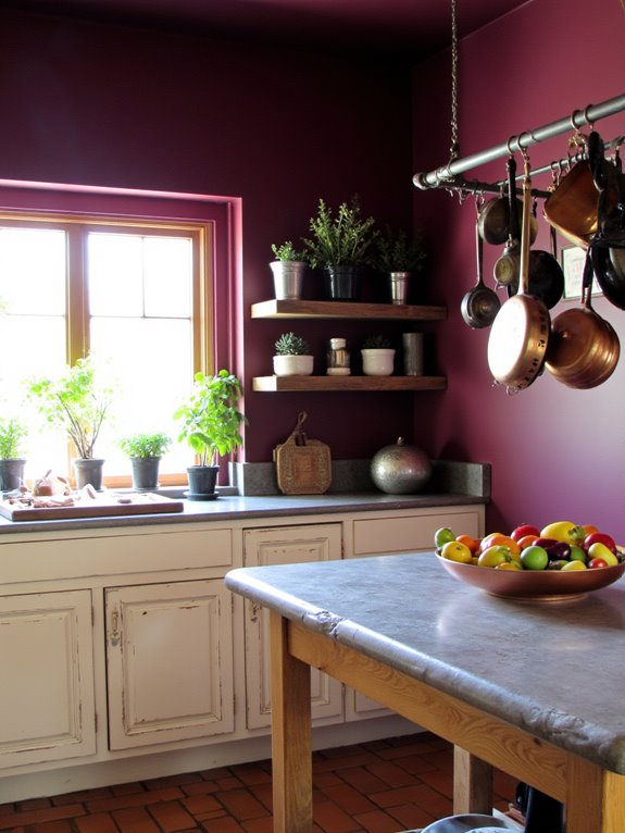 bold deep plum kitchens