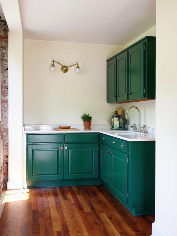 bold emerald kitchen transformation