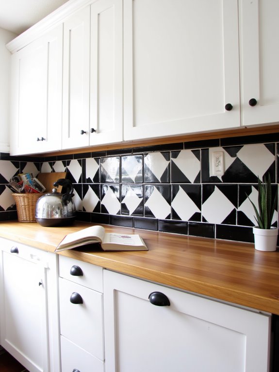 bold graphic backsplash prints