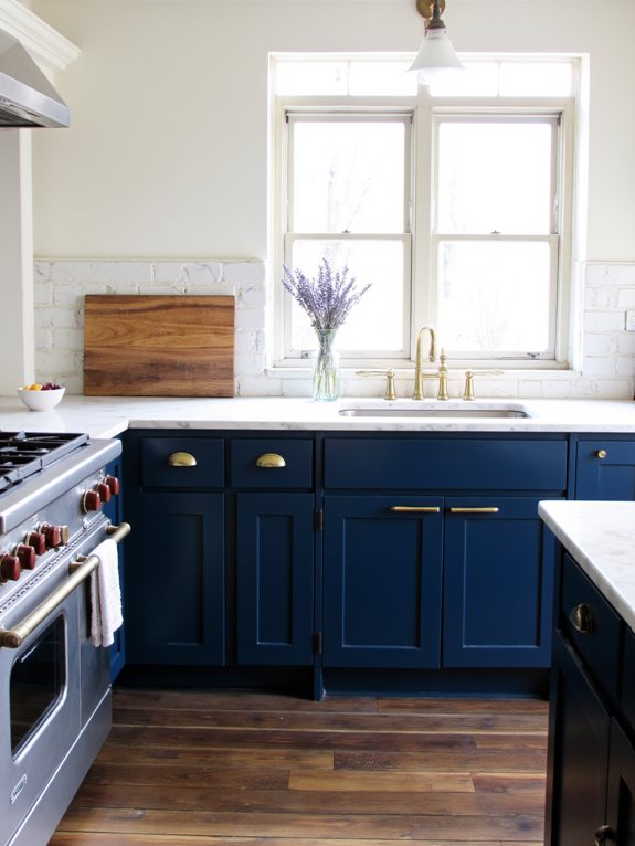 bold navy kitchen elegance