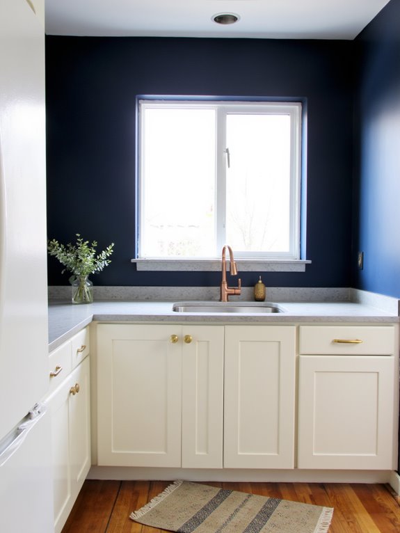 bold navy kitchen elegance