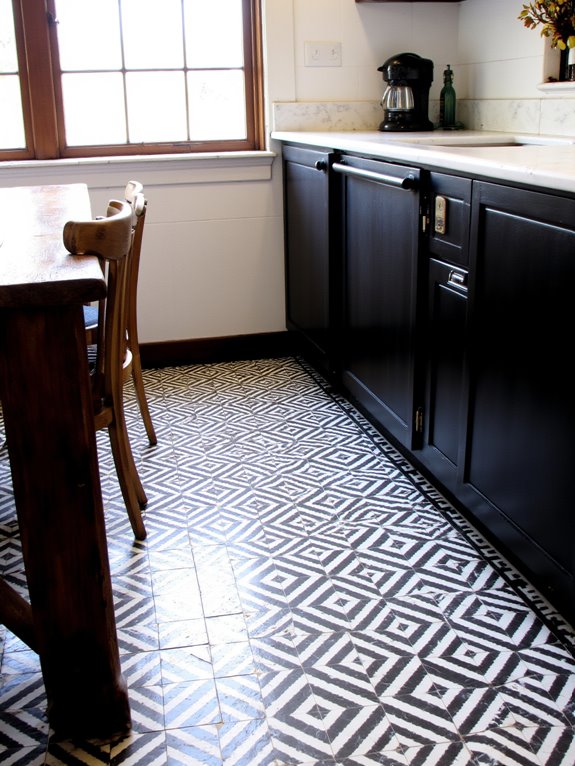 bold patterned flooring enhancement