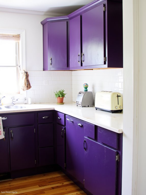 bold purple kitchen cabinets