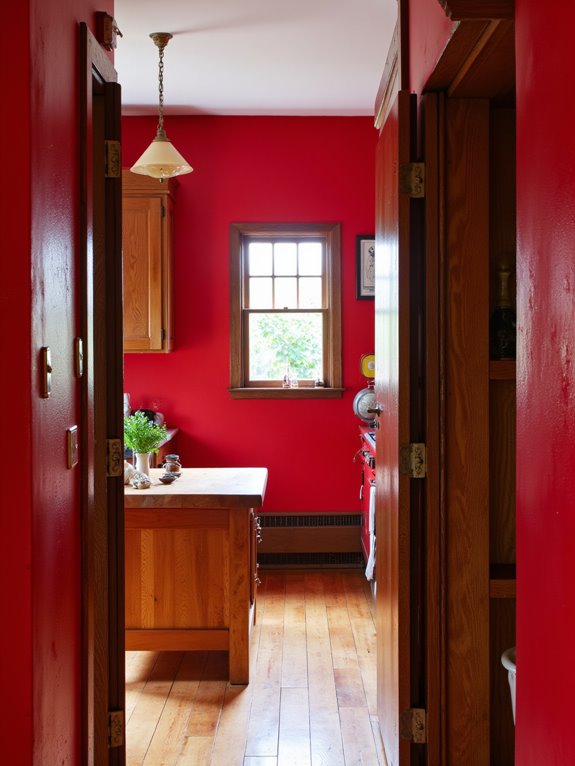 bold red kitchen accents
