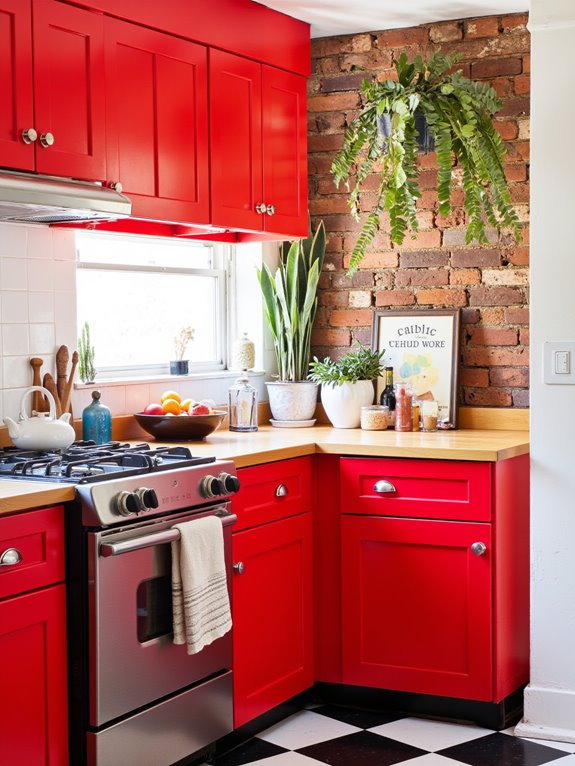 bold red kitchen statement