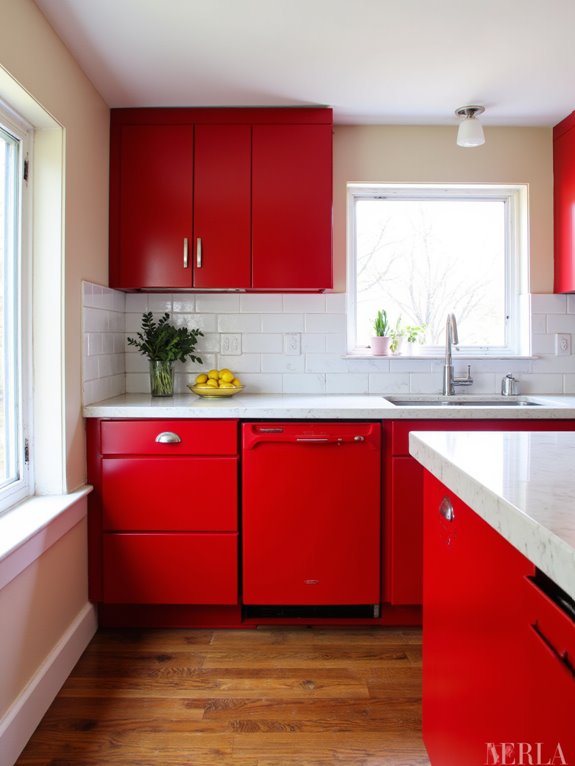 bold red kitchen statement