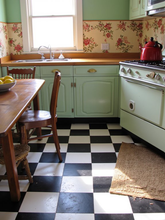 bold retro checkerboard floors