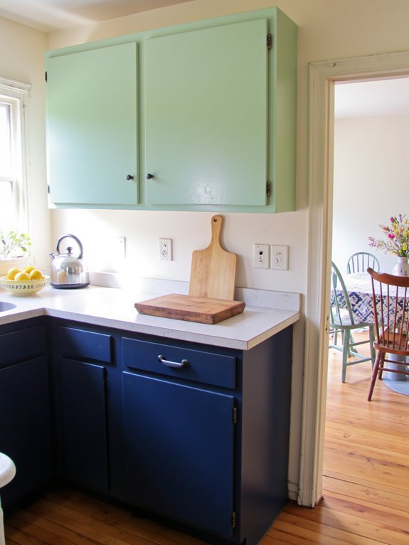 bold two tone cabinet design