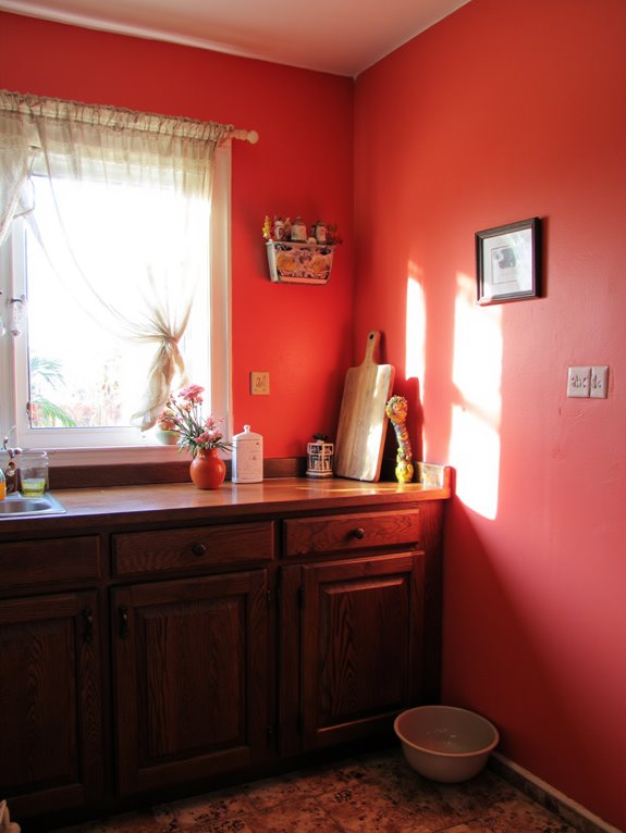 bright coral dark wood