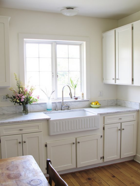 bright white kitchen maintenance