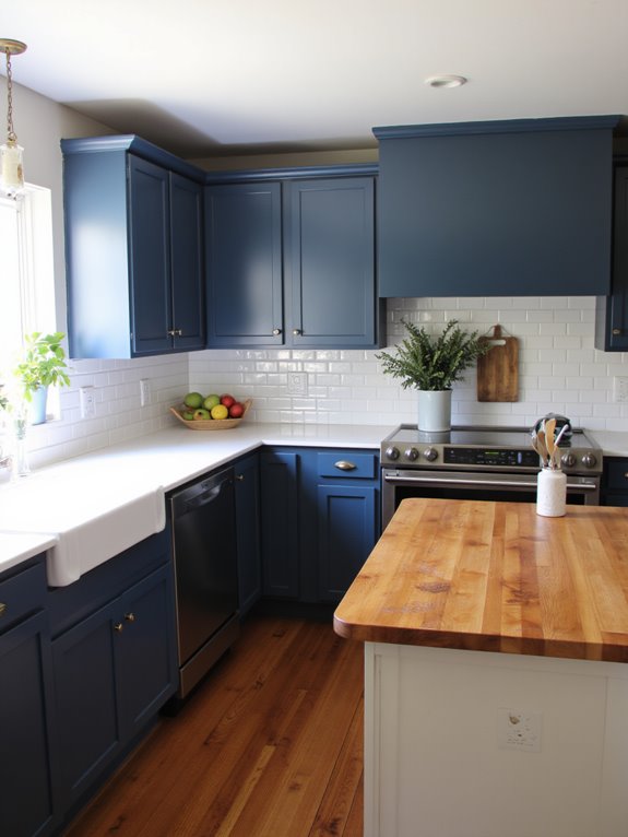 budgeting for blue cabinets