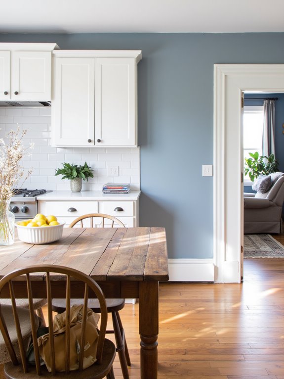 calming blue gray kitchen hues