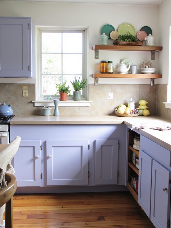 calming dusty lavender kitchen