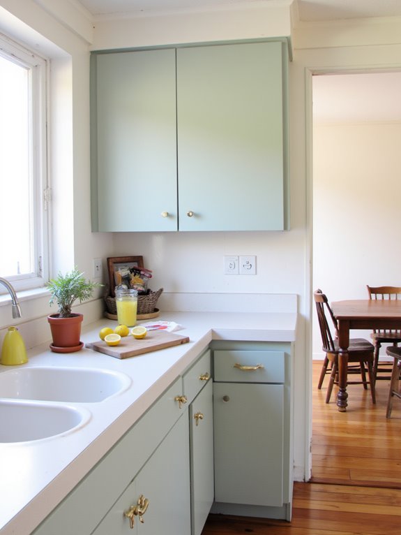 calming matte seafoam cabinets