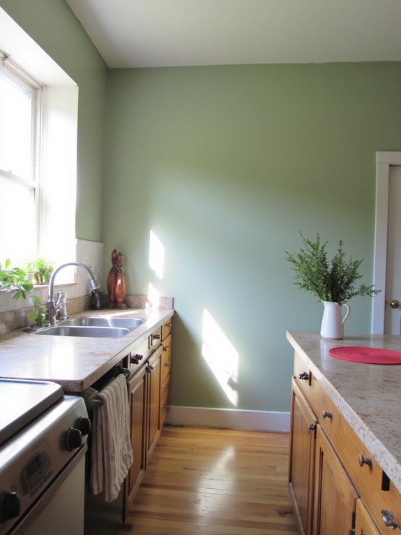 calming sage kitchen color