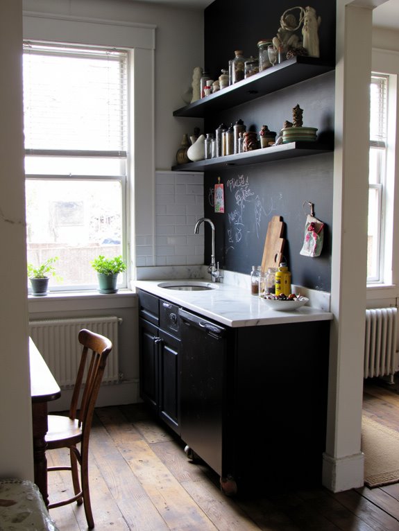 chalkboard wall enhances functionality