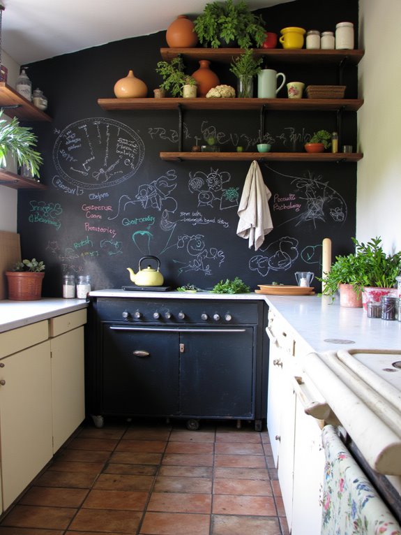 chalkboard wall for organization