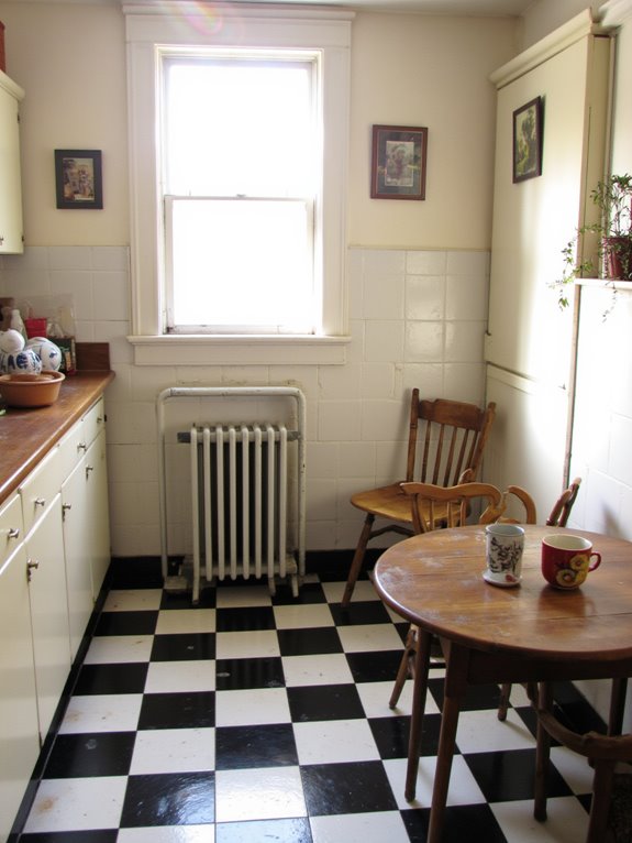 checkered flooring for spaciousness