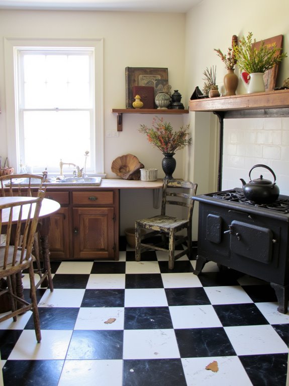 checkered floors enhance charm