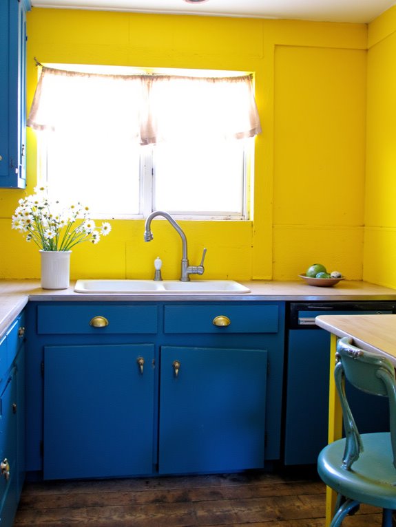cheerful kitchen color contrast