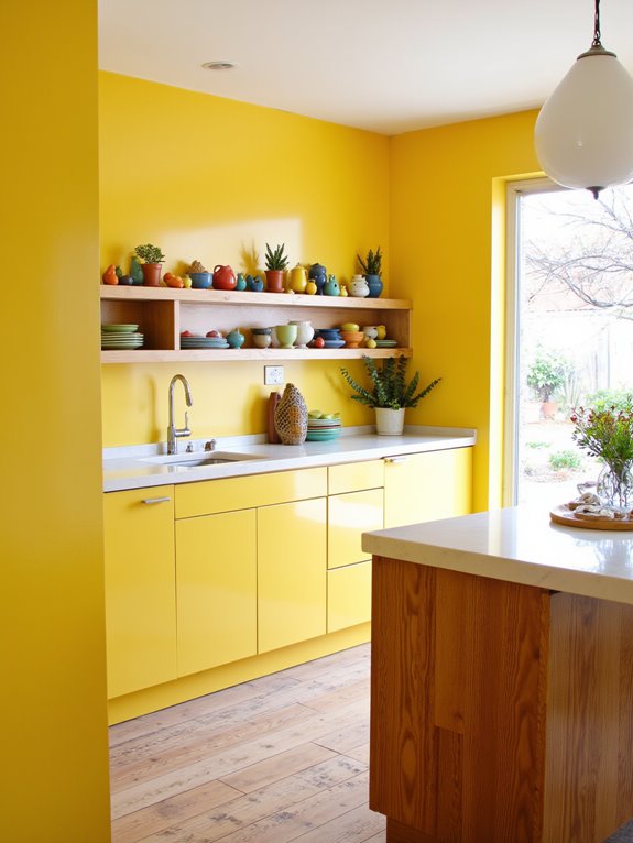 cheerful sunny yellow accents